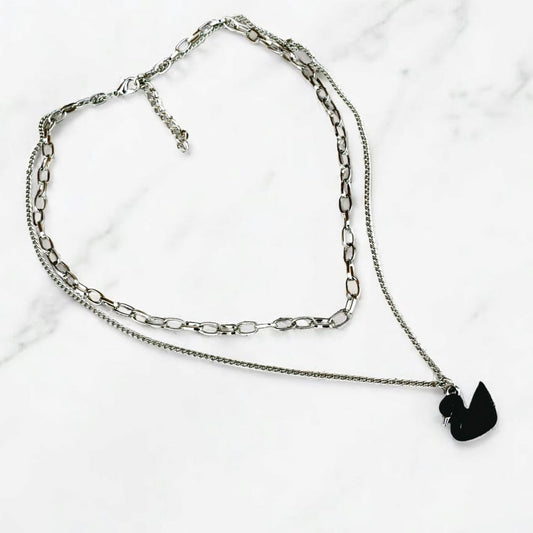 Trendy Layered Swan Pendant for Girls