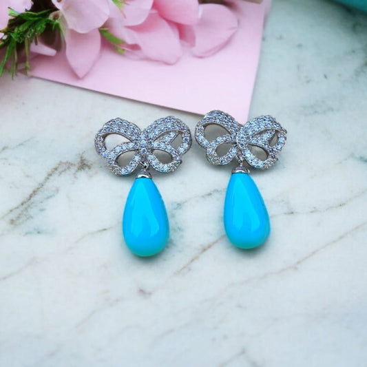 Classic Turquoise Stone Stud Earrings