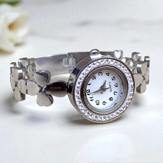 Clover Leaves Stone Handcuff Watch