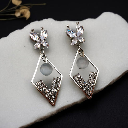 Butterfly Square Diamond Earrings