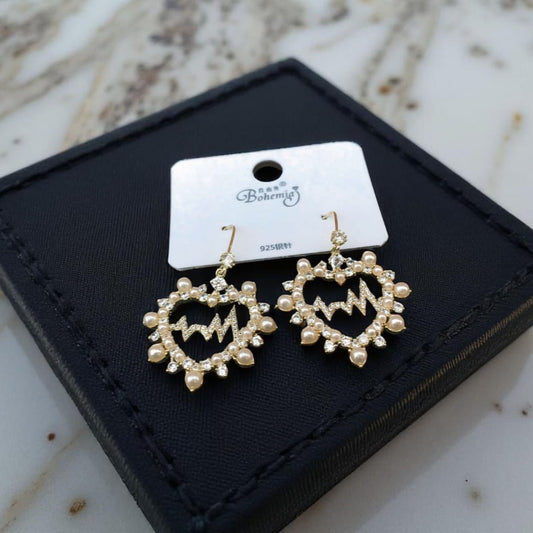 Love Heartbeat Stud Earrings
