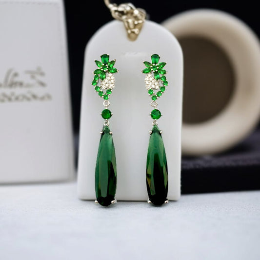 Elegant Emerald Drop Earrings