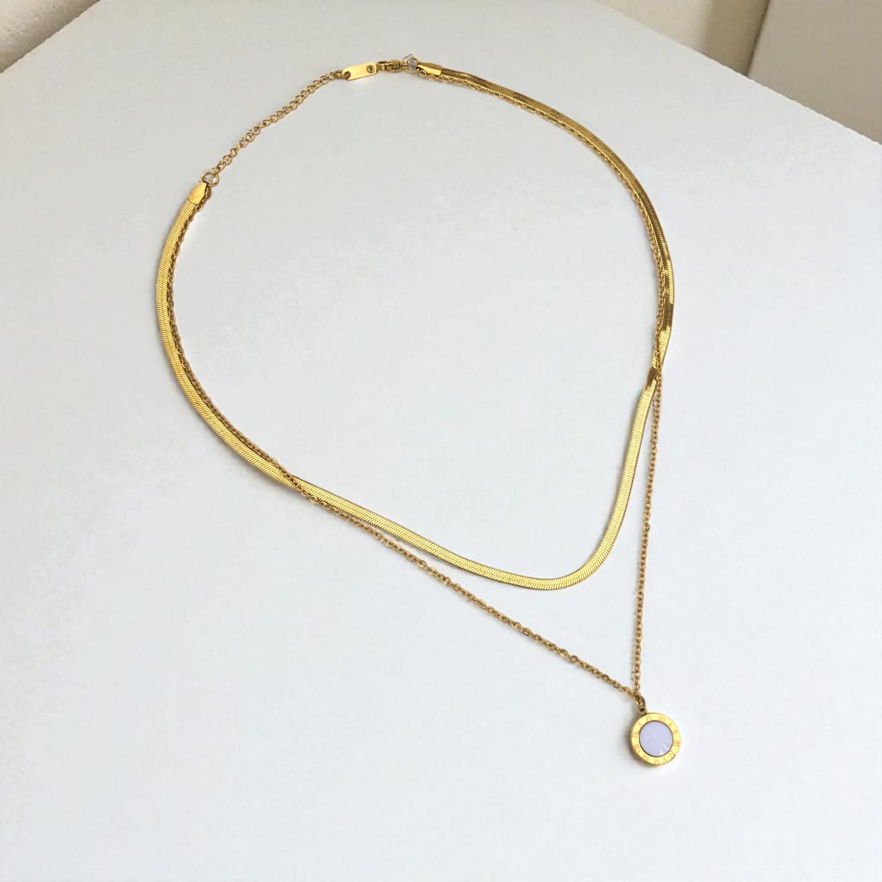Stainless Steel Bvlgari Snake Chain Moon Pendant