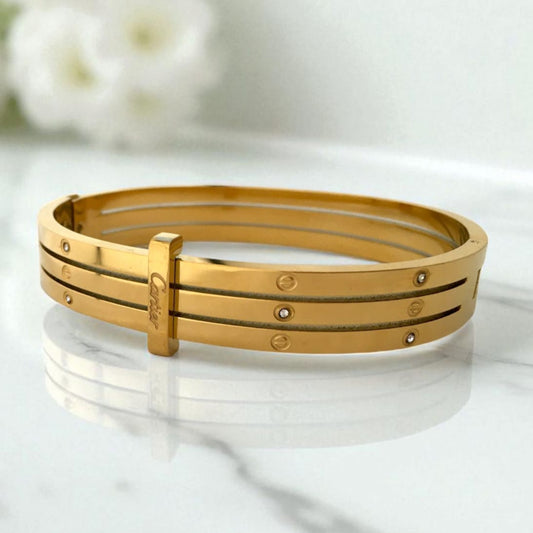 Triple Band Gold Bangle