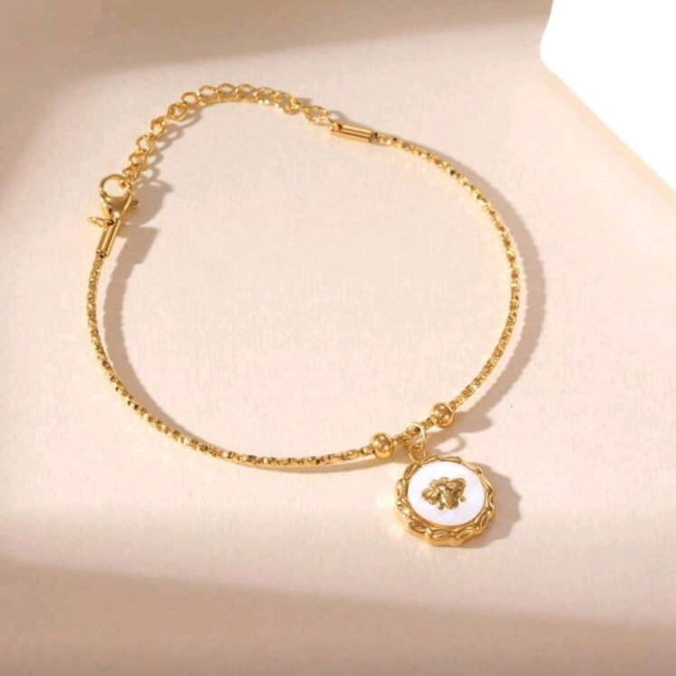 18K Gold Stainless Steel Bee Bracelet for Women