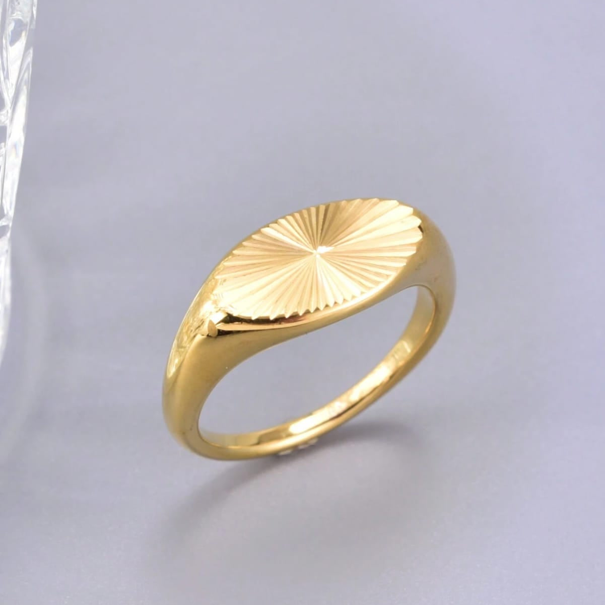 1pc Gold Plated Stainless Steel Vintage Convex Band Ring for Women – Fashionable, Durable & Elegant Daily Jewelry Gift