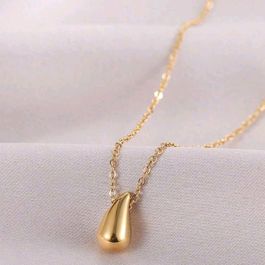 Minimalist Water Drop Beaded Necklace for Women – 18K Gold Plated Stainless Steel, Niche Design, Perfect for Summer Travel, Parties, Dates & Daily Wear