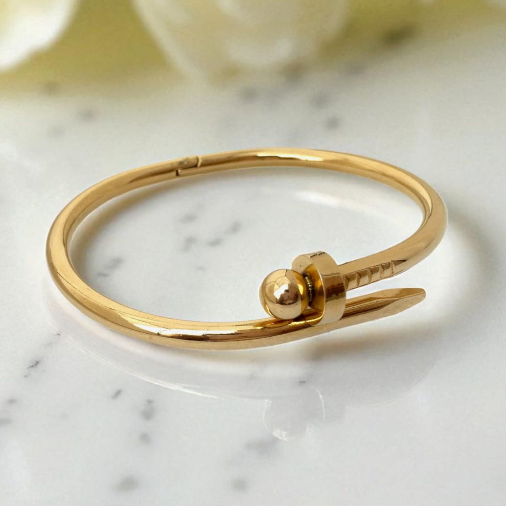 Golden Nail Head Bangle