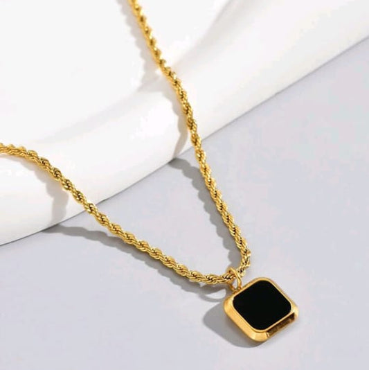 1pc 18K Gold Plated Stainless Steel Woven Choker Necklace for Women