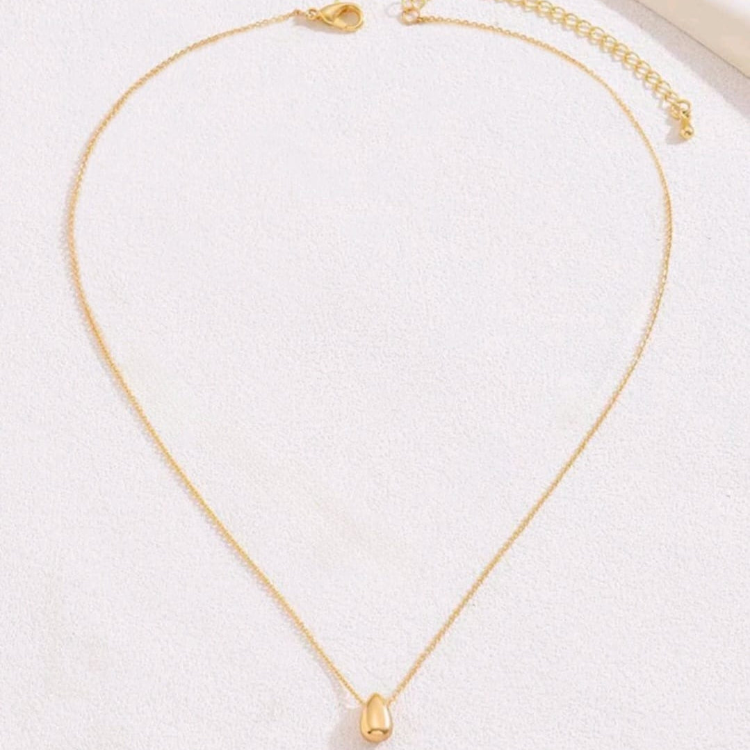 Minimalist Water Drop Beaded Necklace for Women – 18K Gold Plated Stainless Steel, Niche Design, Perfect for Summer Travel, Parties, Dates & Daily Wear